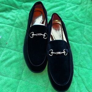 GORGEOUS MENS “KY” BLACK VELOUR RED BOTTOM SHOES SZ 10